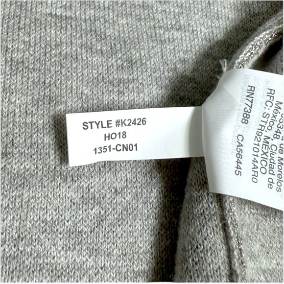 J.Crew 365 Sparkly Sophie Silver Open Front Sweater Blazer Size M - Picture 9 of 10